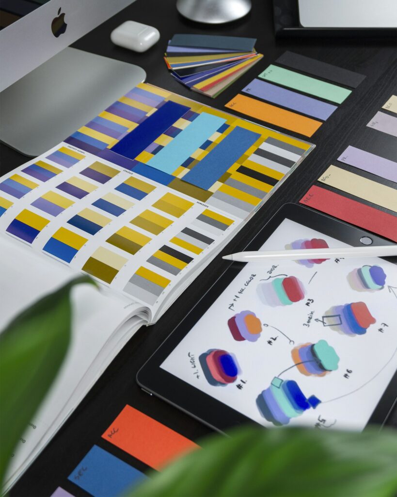 Color swatches and brand design samples